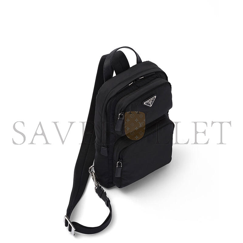 Pra*a re-nylon and saffiano leather backpack 2vz105 (31*20*5cm)
